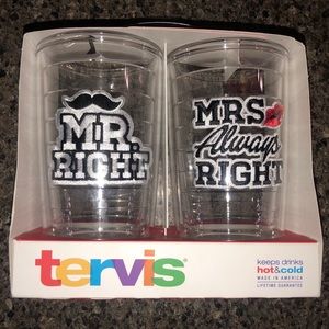 NEW 16 oz Tervis Gift Set Mr & Mrs Wedding Tumbler